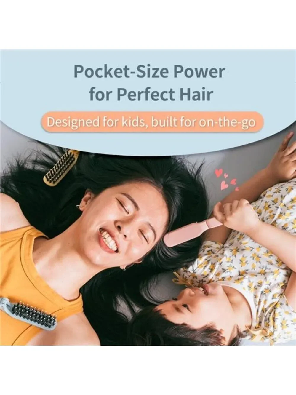 Mini Travel Hair Brush Folding Detangler Boar Bristles Portable Wet Dry Kids Wom